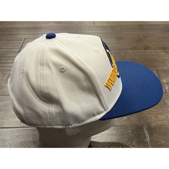 Adidas Mens White Blue NBA Golden State Warriors Adjustable Snapback Hat Cap - Picture 5 of 10